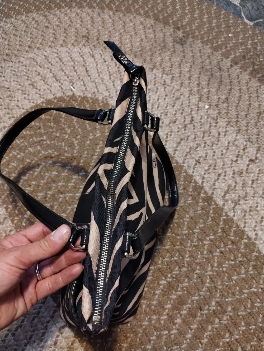 COACH Signature zebra print tote VINTAGE - Picture 6 of 9